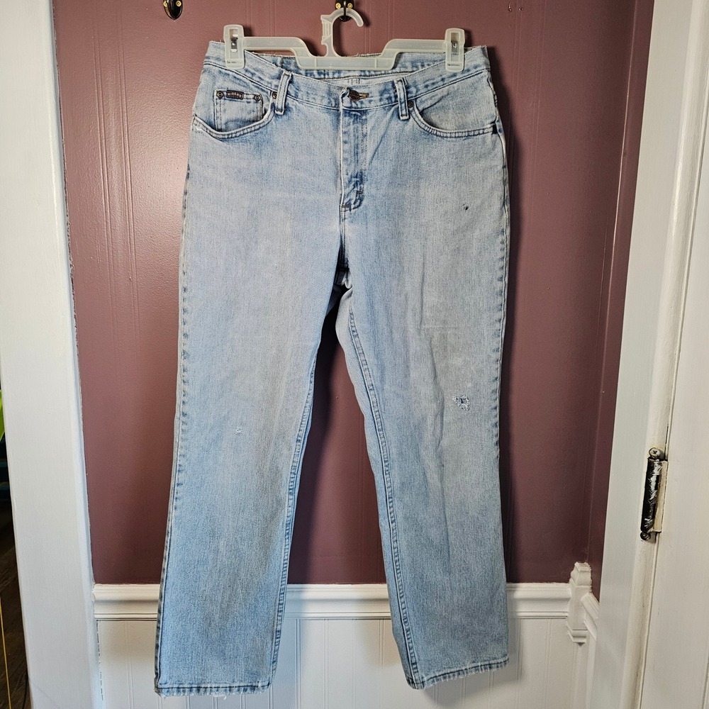 Vintage Denim Riders Lee Light Wash High Waisted Straight Leg Jeans 14M 130209C